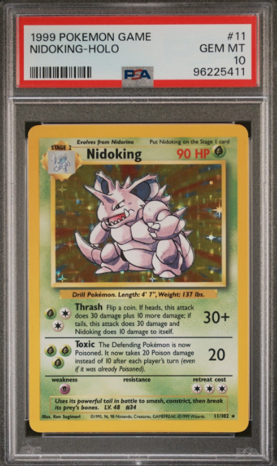 Nidoking, Base Set, PSA 10